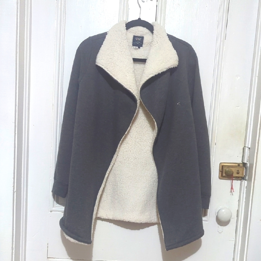 Only Women's Gray Sherpa Jacket